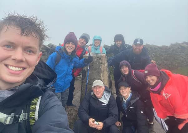 The team during the Yorkshire Three Peaks challenge.