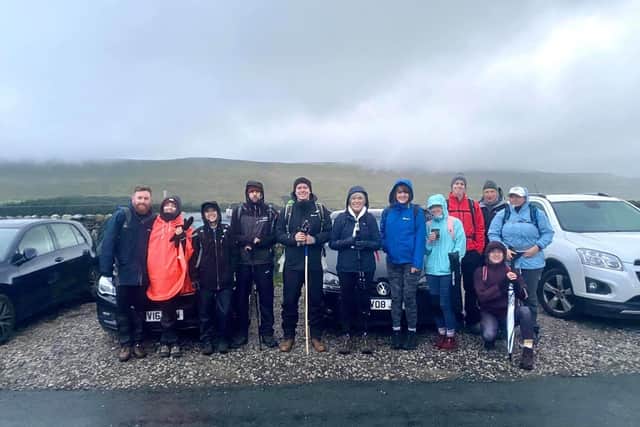 The team during the Yorkshire Three Peaks challenge.