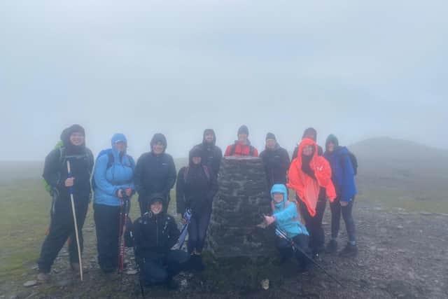 The team during the Yorkshire Three Peaks challenge.