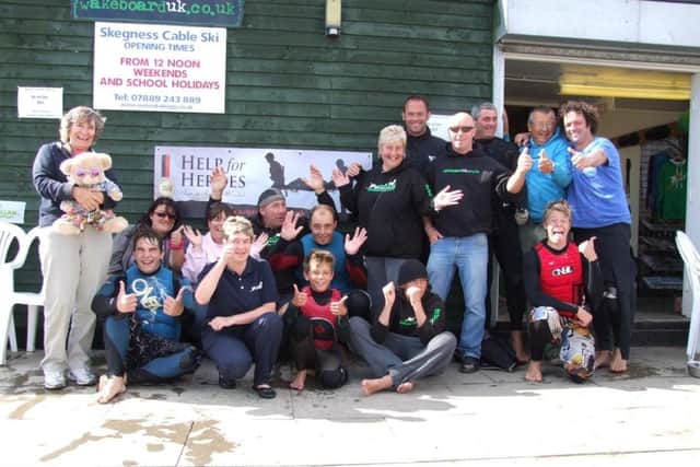 Fundraising at Skegness Cable Ski 10 years ago.