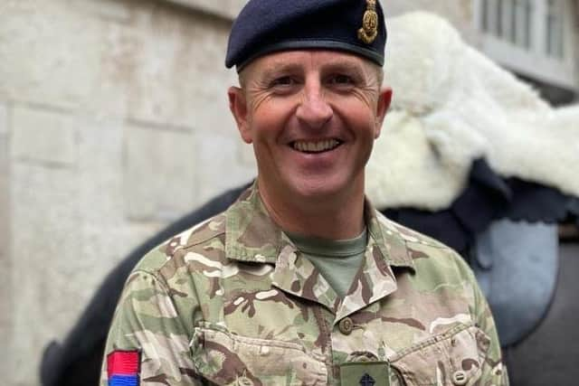 Capt Harry Grantham of Sleaford at Horse Guards in London where he oversees the cavalry troops. EMN-201009-162501001