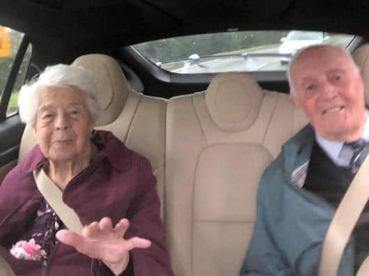 Kenneth and Renee White on their way for tea and cake.