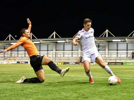 Scott Duxbury in action for AFC Fylde.