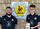 Hanton with Ben Lawrence, Saturday's man of the match.