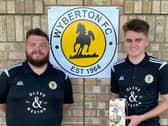 Hanton with Ben Lawrence, Saturday's man of the match.