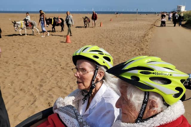 So nice to get out and see the beach - Freda Silvester and Dot Power of Syne Hills Care Home.