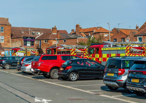 The scene in John Street yesterday afternoon. Photo Frederick D Rowlands