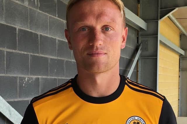 Striker Jordan Burrow is among the summer signings. Photo: Boston United.