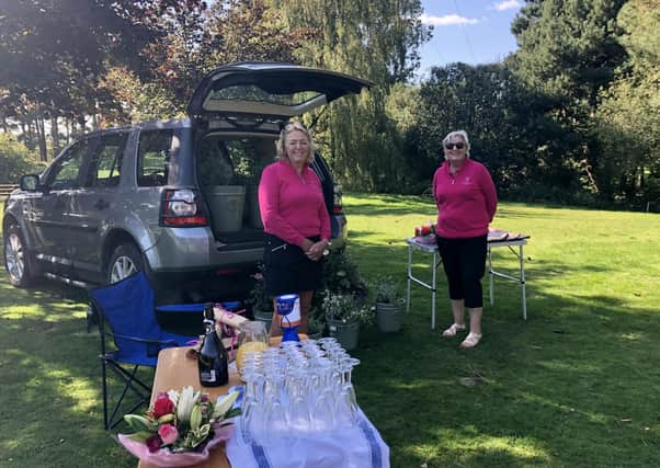 Lady Captains Sharman Smith and Helen Gibbard.