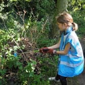 Volunteers cleared hundreds of pieces of litter from the Railway Walk in Louth.