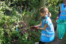 Volunteers cleared hundreds of pieces of litter from the Railway Walk in Louth.