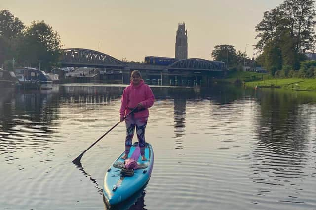 Caroline caught the paddle boarding bug two years ago.