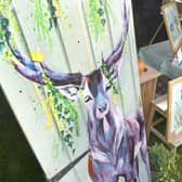 Autumn fair and wedding event at Leadenham House. Rachael Lenton of Ingoldsby with her art work. EMN-200921-091820001