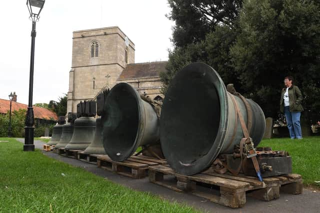 Ruskington church being taken away for repair. EMN-200921-170014001