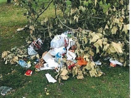 Rubbish left behind for the clear up