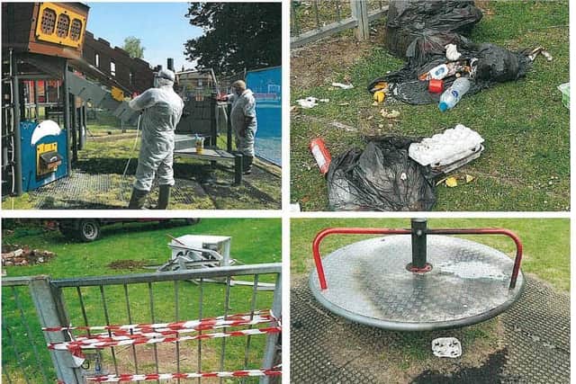 Images of the aftermath of the encampment