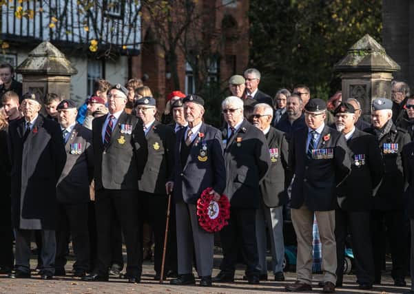 Last year's Remembnrance service and parade in Sleaford. Such scenes will not be repeated in 2020 due to Covid-19 restrictions. Photo: MOD EMN-200922-093519001