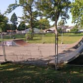 The fenced off skate park area at St John's Park