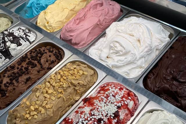 A sample selection of the gelato flavours on offer.
