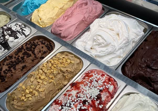 A sample selection of the gelato flavours on offer.