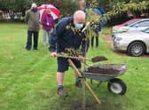 This tree was planted by Catherine Harrison's son, John, at the Orme Almshouses in Eastgate, Louth.
