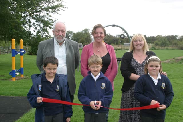 Pictured (from left) are Coun Steve Eyre, Tracey Goldsmith, Lynne Lempard, Curtis Manning, Archie Goldsmith, and Lily Lempard.