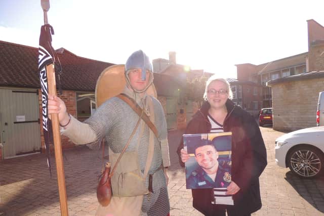 Mental health campaigner Lewis Kirkbride with Samantha Lovell of Sleaford, who lost her brother Christopher (pictured) becaise of mental illness. EMN-200110-165016001