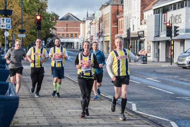 Boston Community Runners competing in the Virtual London Marathon.