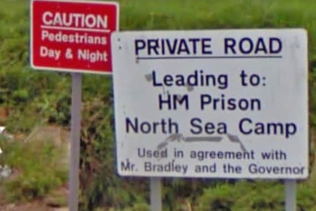 The sign for North Sea Camp from Google Street View