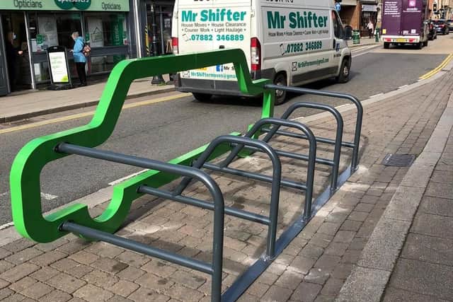 The new bike rack in Southgate, Sleaford. EMN-201210-123721001