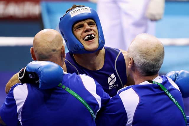 Johnson celebrates his victory. Photo: Getty Images
