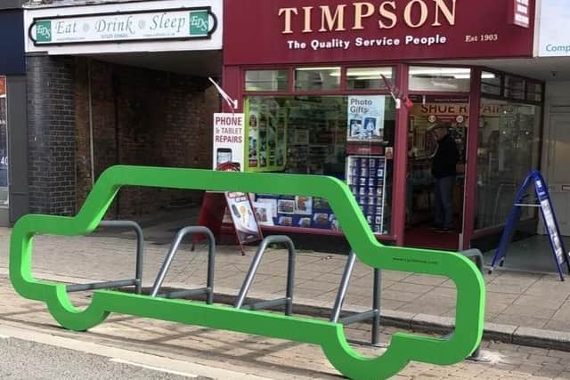 The new bike rack in Southgate, Sleaford. EMN-201210-123732001
