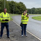 Mayor John Matthews and councillors June Clark and Stephen Bunney took the first patrol