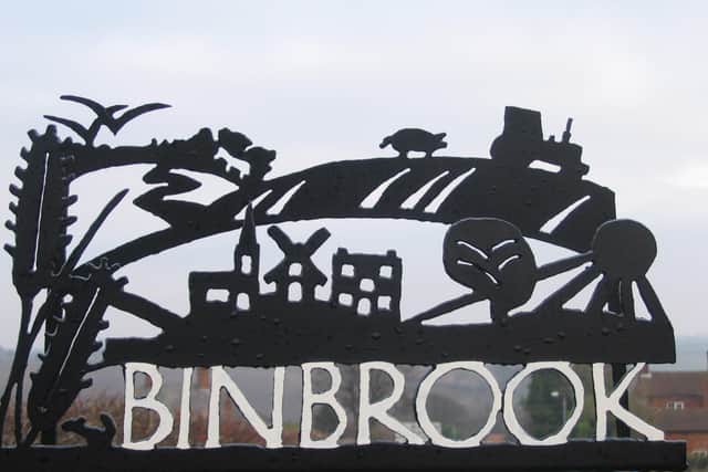 One of Binbrook's finished signs