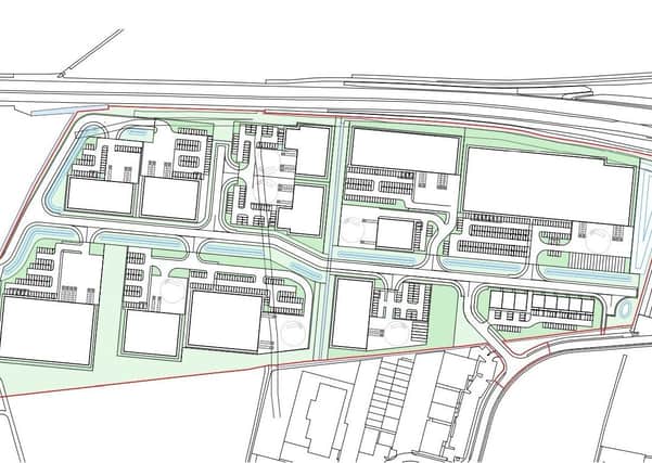 A proposed layout of of the business park at Sleaford Moor being put forward by NKDC. EMN-201019-191505001