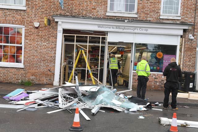 Billingborough Co-op ram raided with a stolen digger. EMN-201021-162302001