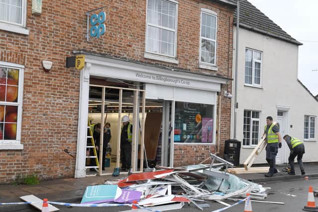 Billingborough Co-op ram raided with a stolen digger. EMN-201021-162325001