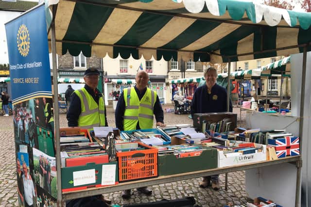 Rotarians on their book stall