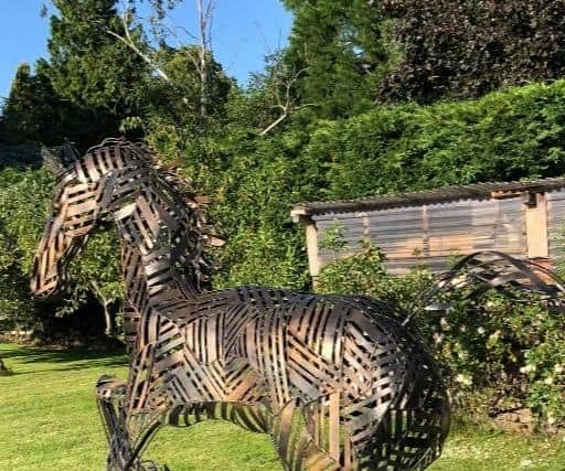 The missing sculpture of a horse taken from Belton last week. EMN-201021-190839001