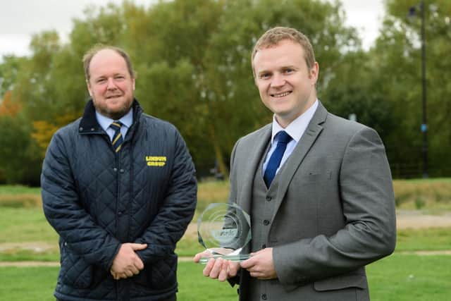 NK Community Champion Awards 2020, organised by North Kesteven District Council.
Community Spirit, sponsored by Lindum Group: Jason Snape, Witham St Hughs. Award presented by Freddie Chambers representing Lindum.
Picture: Chris Vaughan Photography EMN-201021-173312001