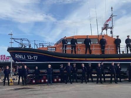 Skegness RNLI Lifeboat crew formed a guard of honour to pay tribute to former coxswain Richard Watson (Watty).