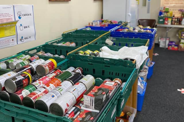 Donated food at the Sleaford New Life Community Larder which was working to support hard pressed families during half term. EMN-200311-112919001