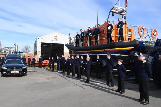 Funeral for former Skegness RNLI coxswain Richard Watson.