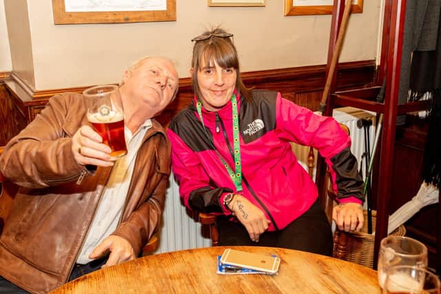 Red Lion regulars Sarah Dobbs and Bruce Pollock.