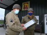 Lee Boden (left) and fellow participant Clive Fletcher planning the route for the fundraising walk.