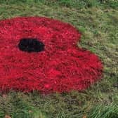 A poppy has been painted onto Gunby Roundabout. EMN-200511-154253001