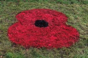 A poppy has been painted onto Gunby Roundabout. EMN-200511-154253001