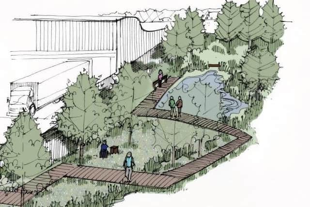 An indicative illustration of the wildlife walkway as part of the environmental landscaping of the proposed enterprise park. EMN-200611-150519001
