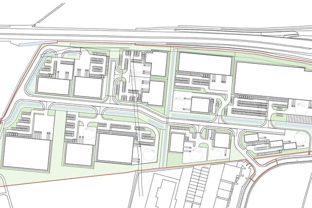 An indicative plan of the layout for the enterprise park. EMN-200611-150529001
