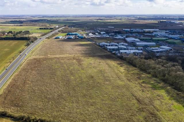 An aerial view of the site purchased for the Sleaford Moor Enterprise Park. EMN-200611-150549001